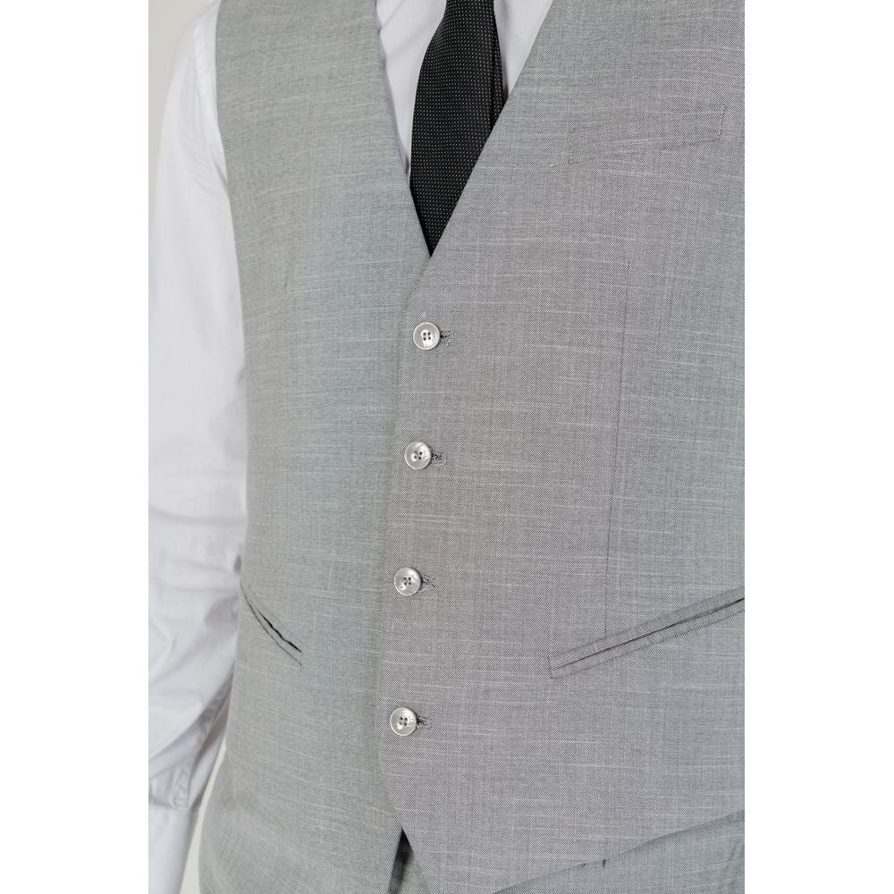 Vest by Antony Morato for men in stretch viscose polyester gray features an on trend silhouette, showcasing a sophisticated and premium pockets for a truly on trend finish.