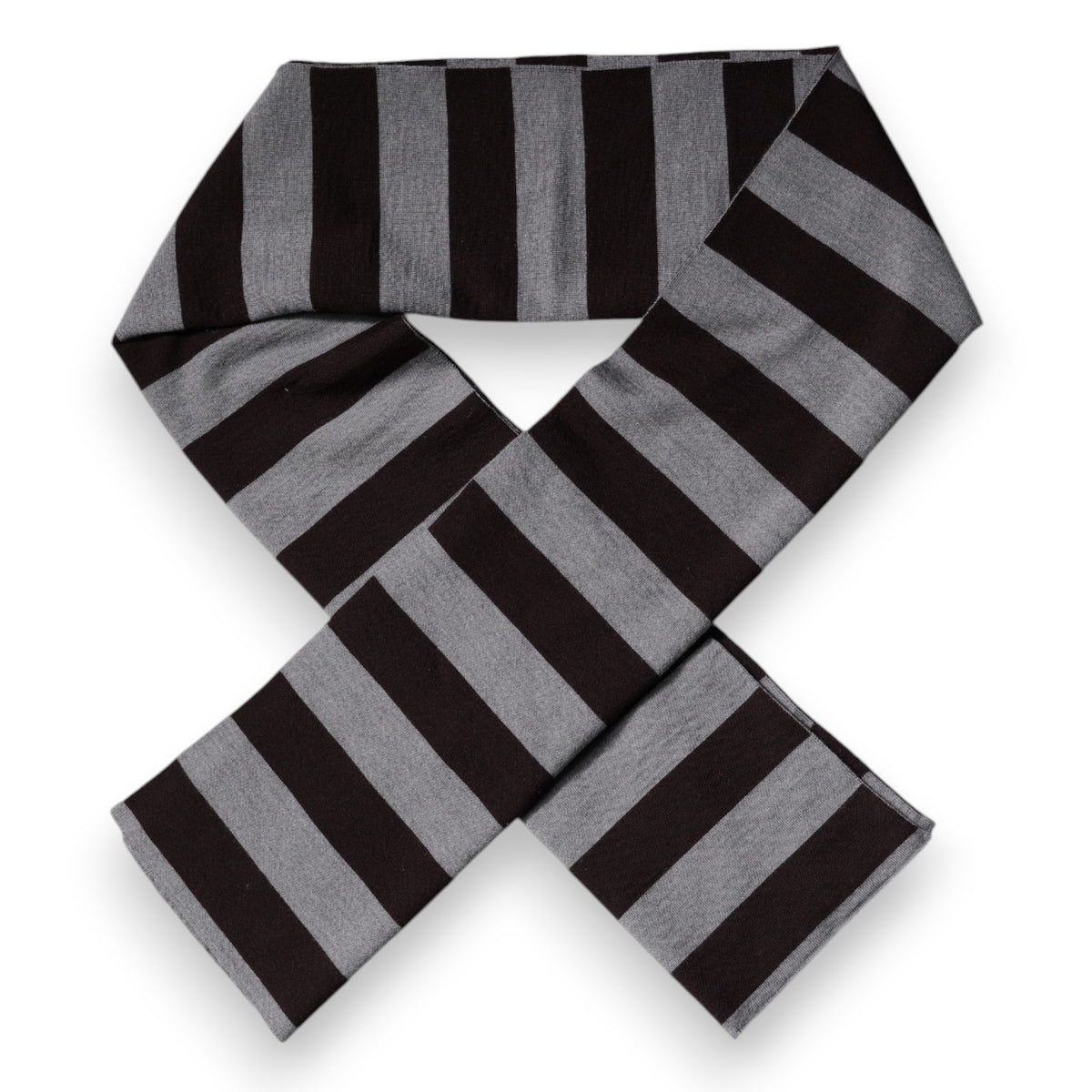 Dolce & Gabbana Virgin Wool Wrap Scarf - Black Gray Striped