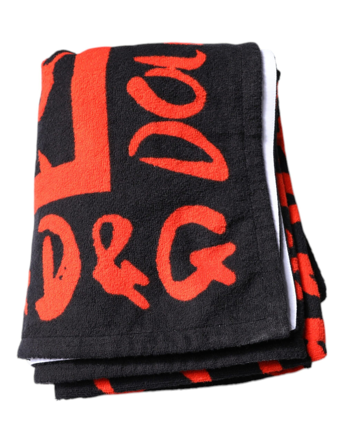 Dolce & Gabbana Cotton Beach Towel - Black Red Print