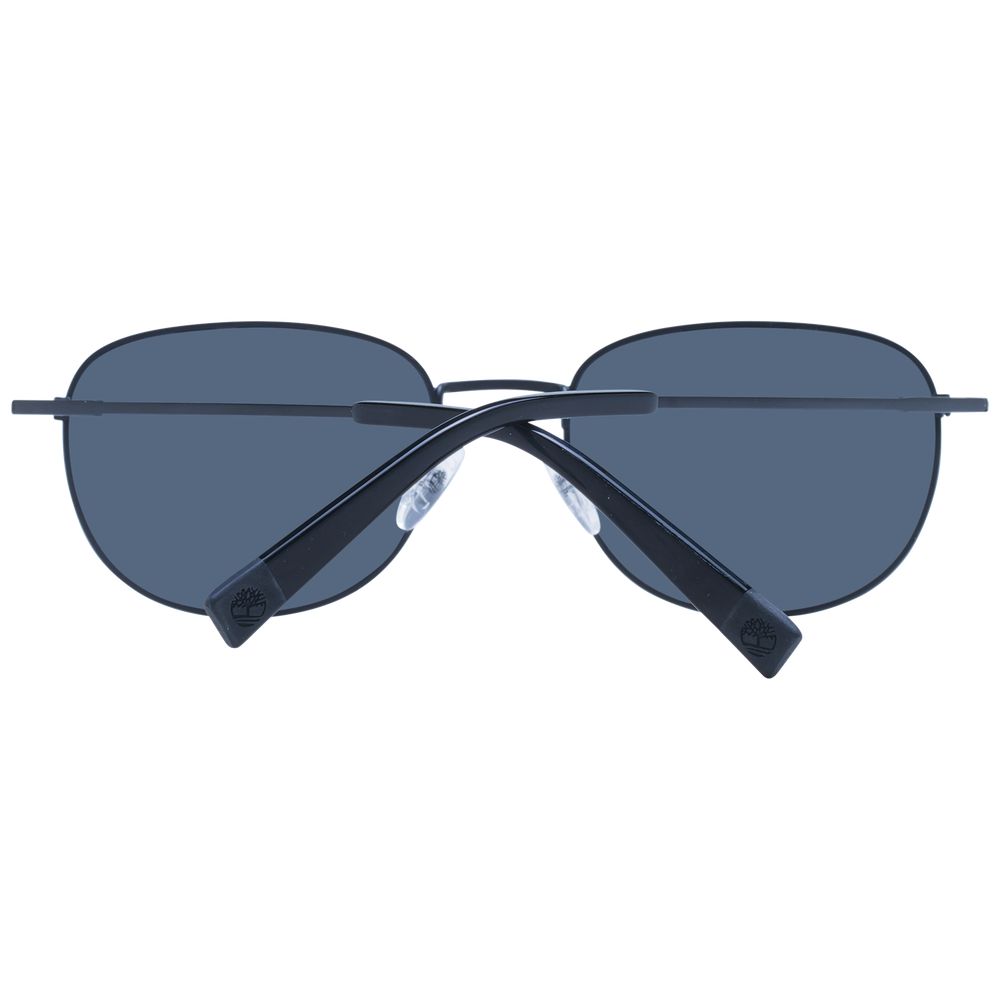 Sunglasses by Timberland for men in metal black features an ethereal full-rim oval frame design with black coloured frame frames and polarized category-3-dark-tint lens for a ethereal finish.