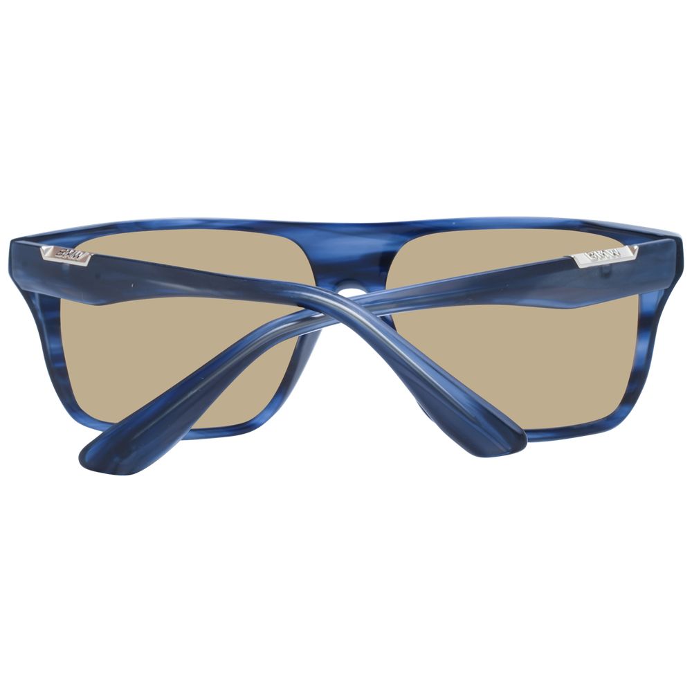Sunglasses by BMW for men in acetate blue features an ethereal aviator full-rim frame design with blue coloured frame frames and non-polarized category-2-medium-tint lens for a ethereal finish.