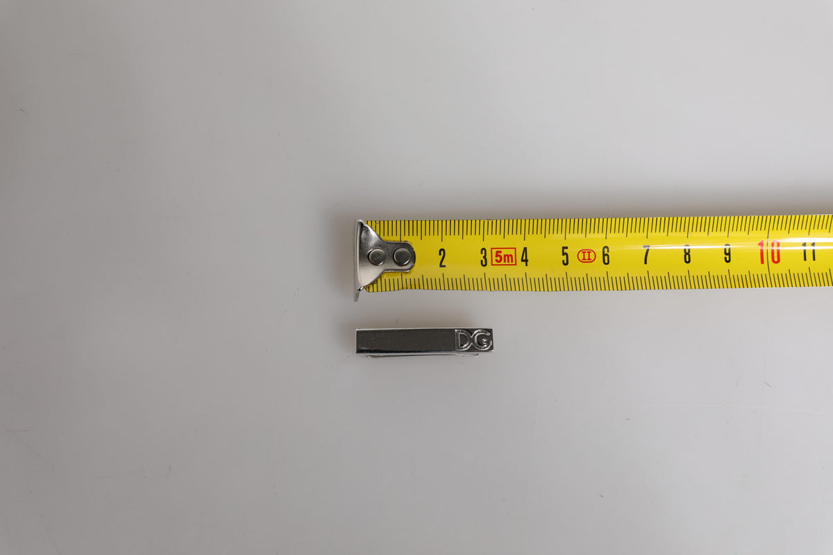 Dolce & Gabbana Silver Tone Brass Logo Branded Tie Clip Bar