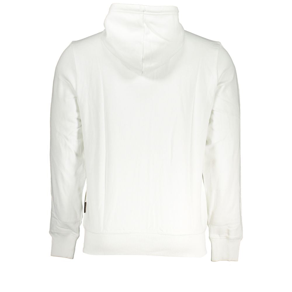 Hooded Sweatshirt Hoodie by Napapijri for men in cotton white features an dramatic silhouette, showcasing a sophisticated and dramatic for a refined, modern aesthetic.