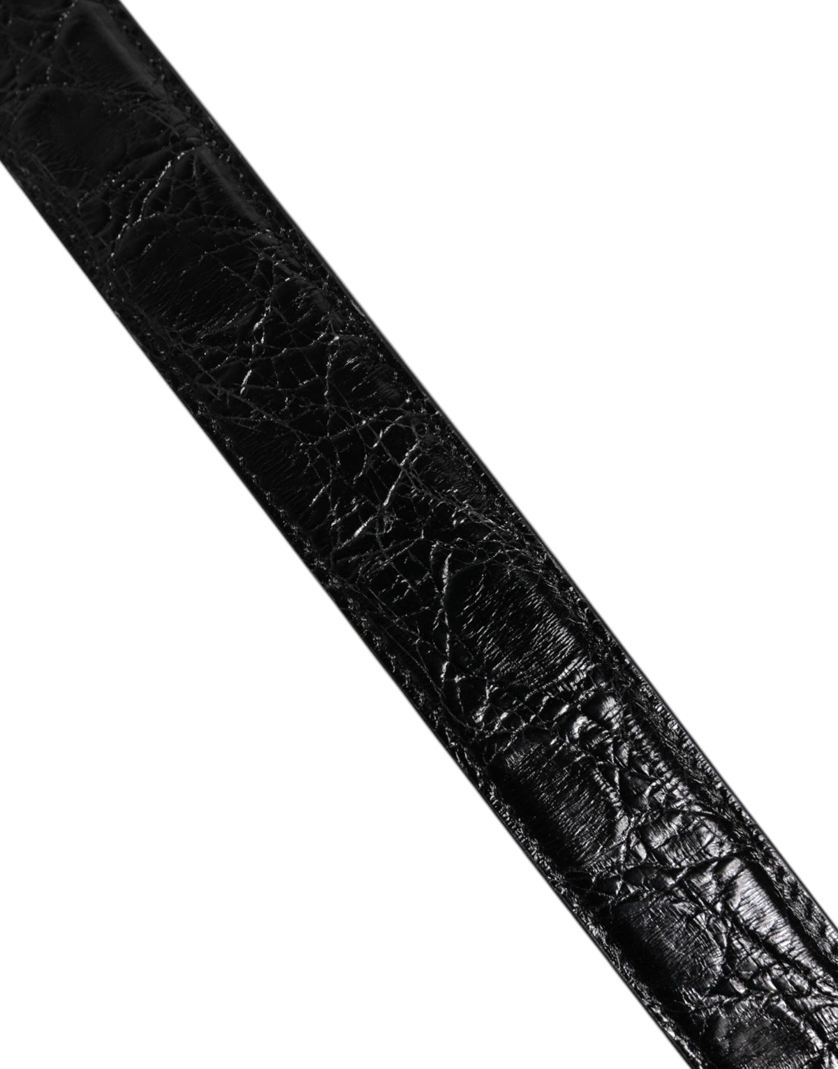 Dolce & Gabbana Alligator Skin Leather Shoulder Strap - Black Silver