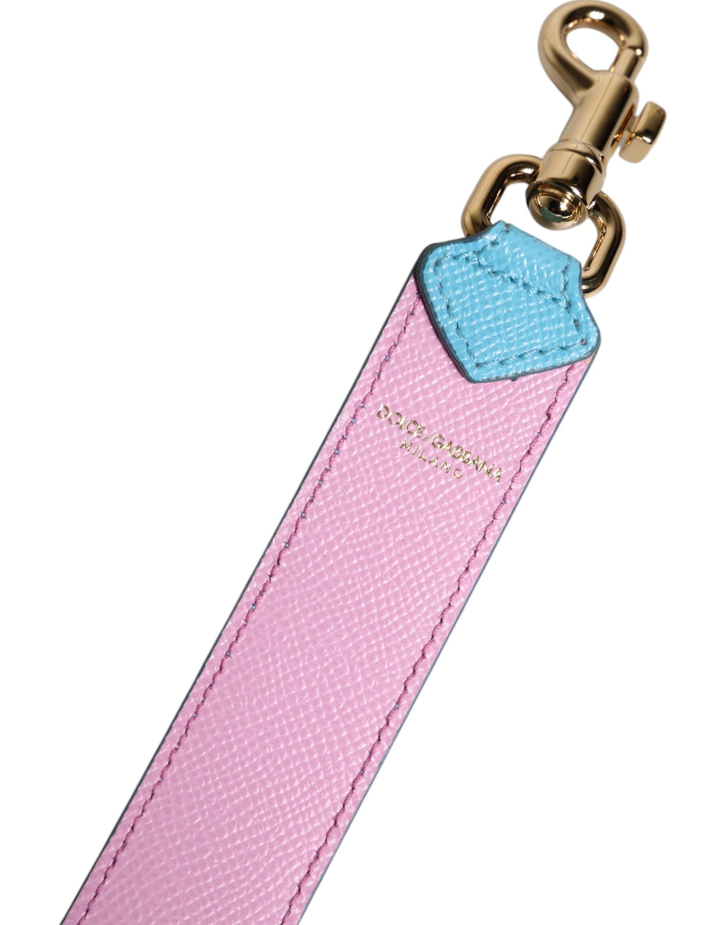 Shoulder Strap by Dolce & Gabbana for women in leather & metal light-blue, pink & silver showcases a enviable design, perfect for elevating any ensemble as part of the Leather Metal Shoulder Strap collection.