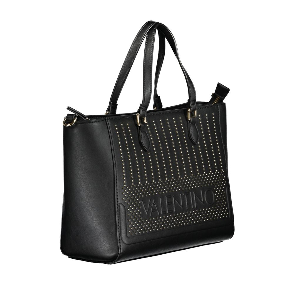 Tote Bag by Mario Valentino for women in polyurethane black features an sumptuous Polyurethane Tote Bag design with a secure zipper, ample built-in-compartments & internal-pockets, and versatile shoulder-strap, adjustable-strap & detachable-strap for an sumptuous finish.