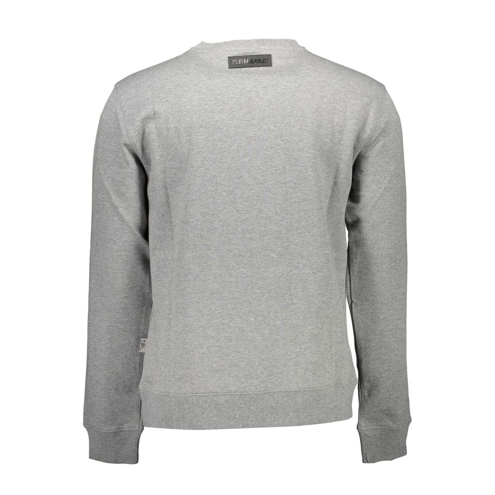 This Sweatshirt Sweater by Plein Sport for men in cotton polyester gray presents a understated silhouette, featuring a sophisticated round neckline and for a understated finish.