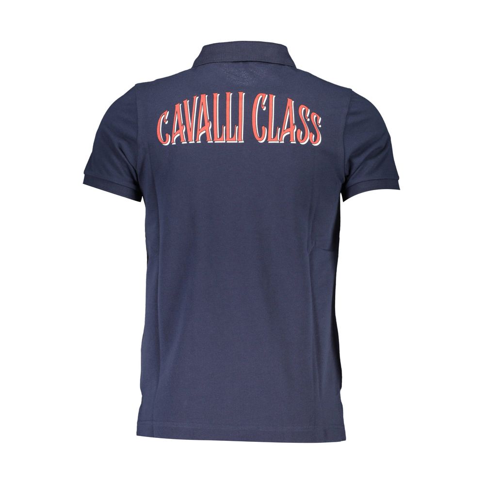 Polo Shirt by Cavalli Class for men in cotton blue features a eye catching silhouette, showcasing a refined and for a eye catching finish.