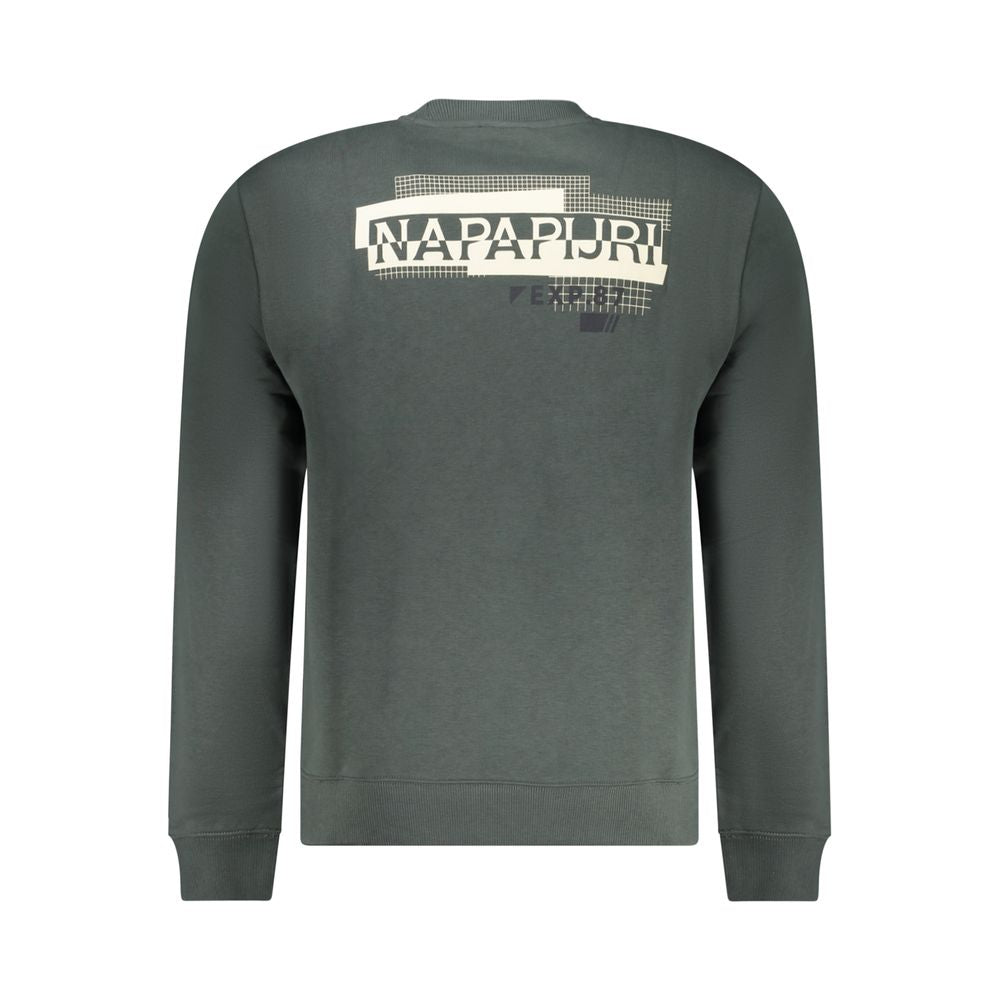 Sweatshirt by Napapijri for men in cotton green & print showcases a slouchy chic silhouette, artfully detailed with a slouchy chic and for a slouchy chic finish.