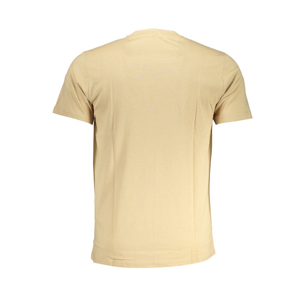 Cavalli Class Men's Crew Neck Cotton T-Shirt - Beige Signature Print