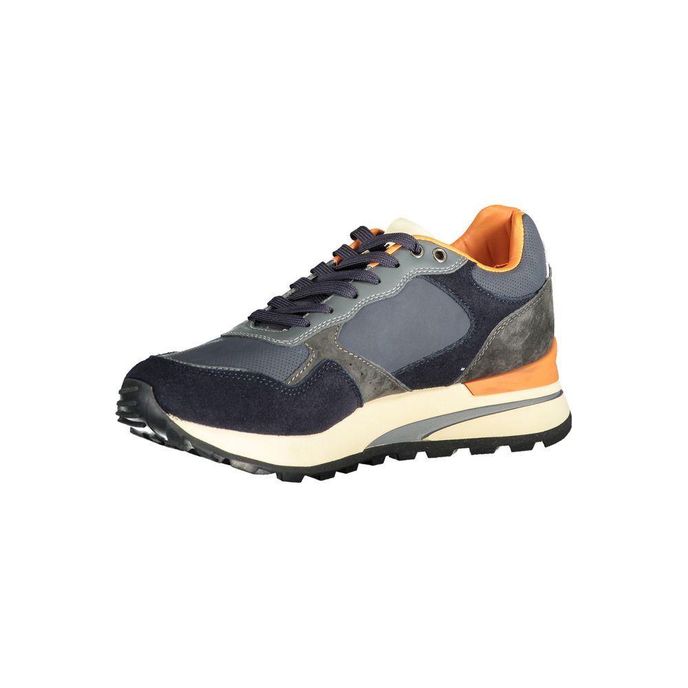 Sneakers by Blauer for men in polyester polyethylene leather blue presents a sumptuous silhouette from the Men's Fashion Polyester Polyethylene Leather Sneakers collection, showcasing a sumptuous fashion style for an elevated aesthetic.