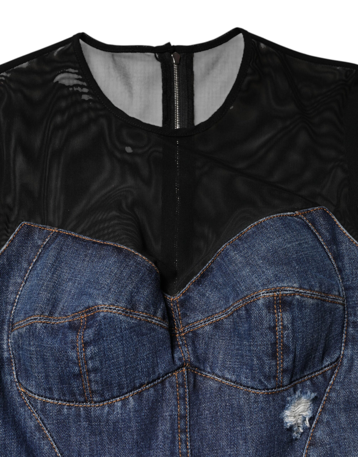 Dolce & Gabbana Women's Sheath Long-Sleeve Cotton Denim Nylon & Polyester Mini Dress - Black Blue
