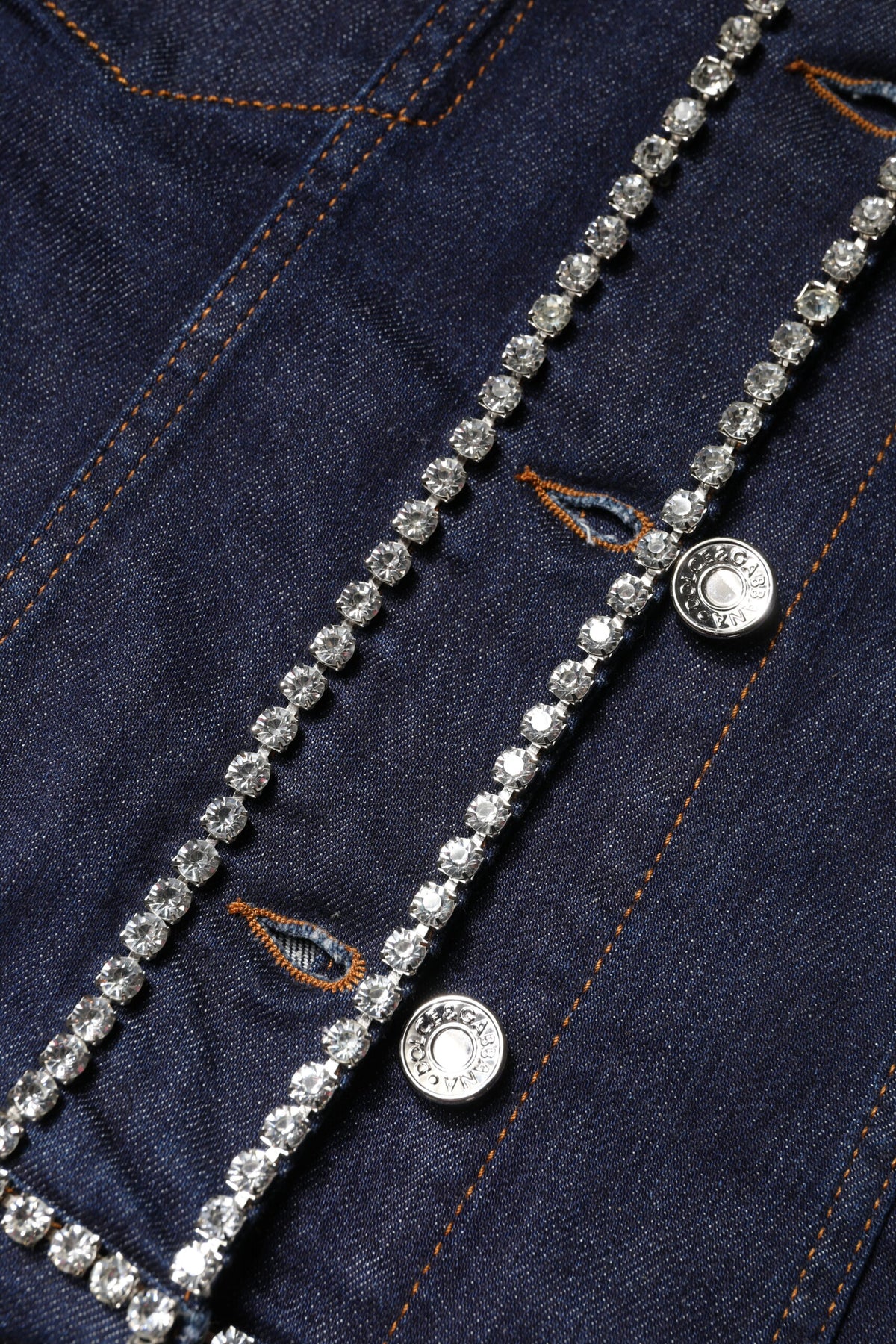 Dolce & Gabbana Women's Denim Cotton & Crystal Jacket - Dark Blue