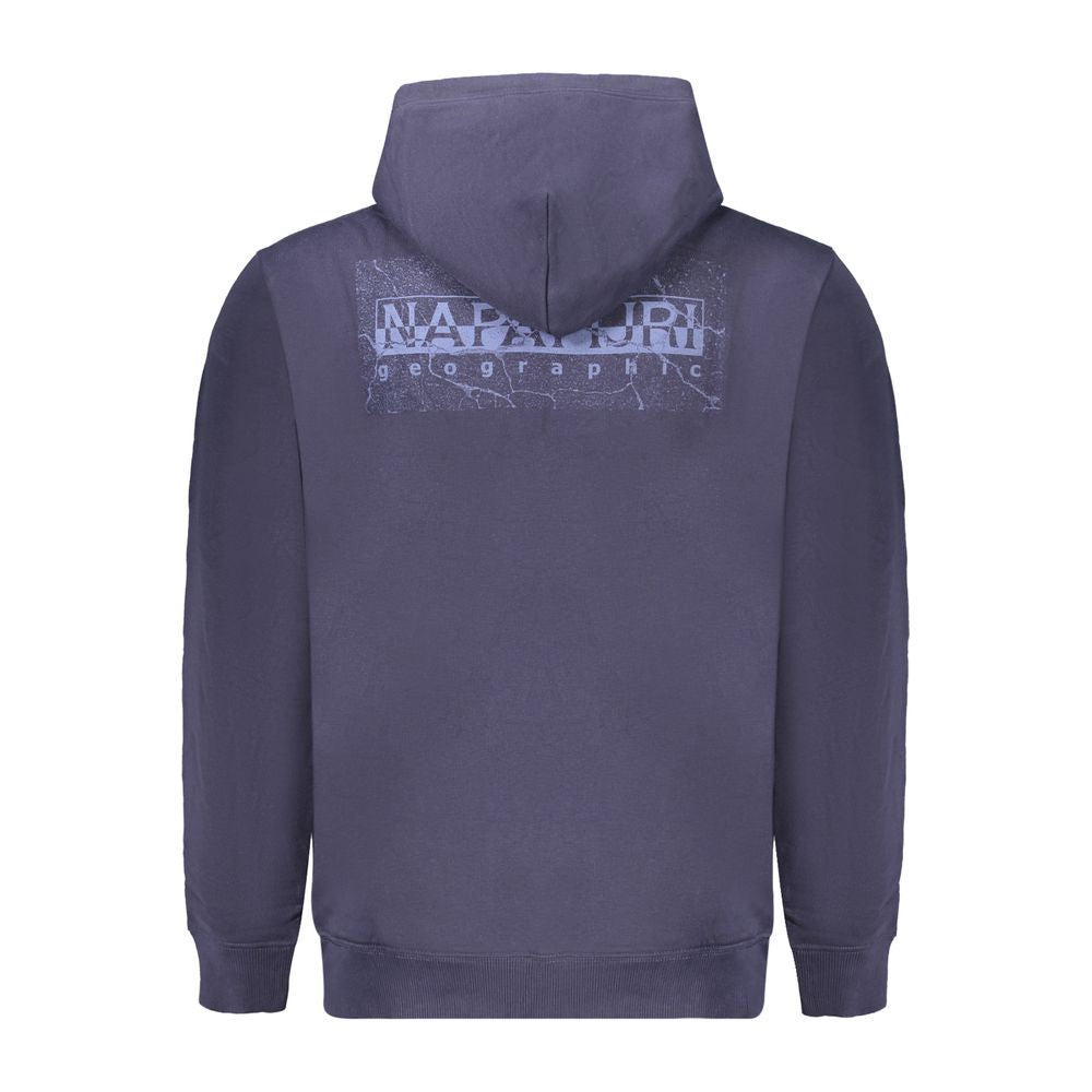 Napapijri Men's Cotton Hooded Sweatshirt Hoodie - Blue Print