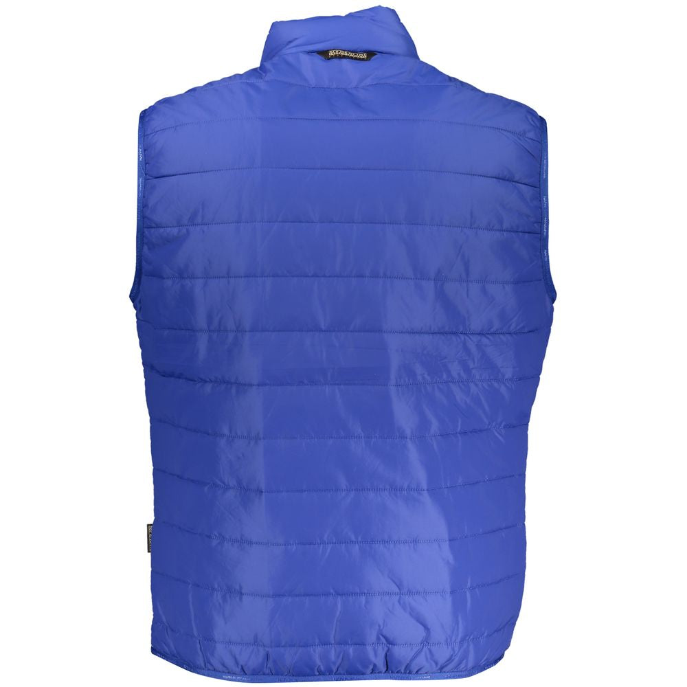 Vest by Napapijri for men in polyamide & polyester blue features an contemporary silhouette, showcasing refined pockets and a contemporary for a sophisticated layered look.
