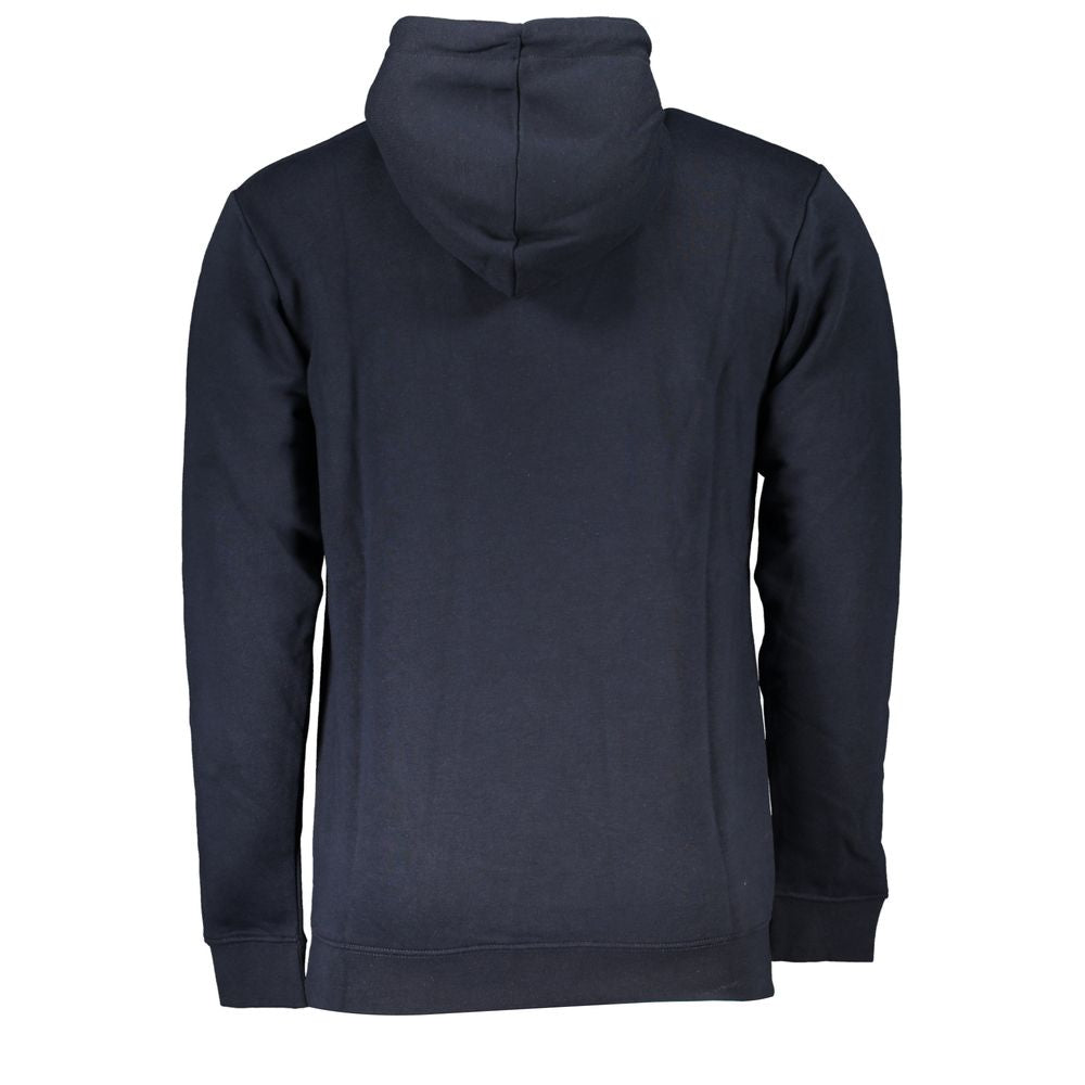 Hooded Sweatshirt Hoodie by Cavalli Class for men in cotton polyester blue & print features an luminous silhouette, showcasing a sophisticated hooded neckline and for a truly luminous look.