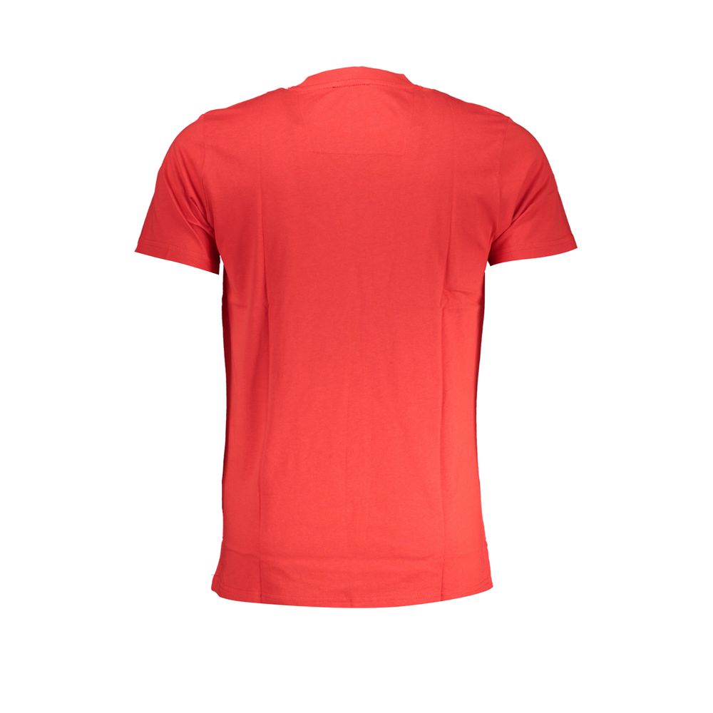 T-Shirt by Cavalli Class for men in cotton red & print showcases a chic silhouette, artfully detailed with a chic crew neckline and for a chic finish.