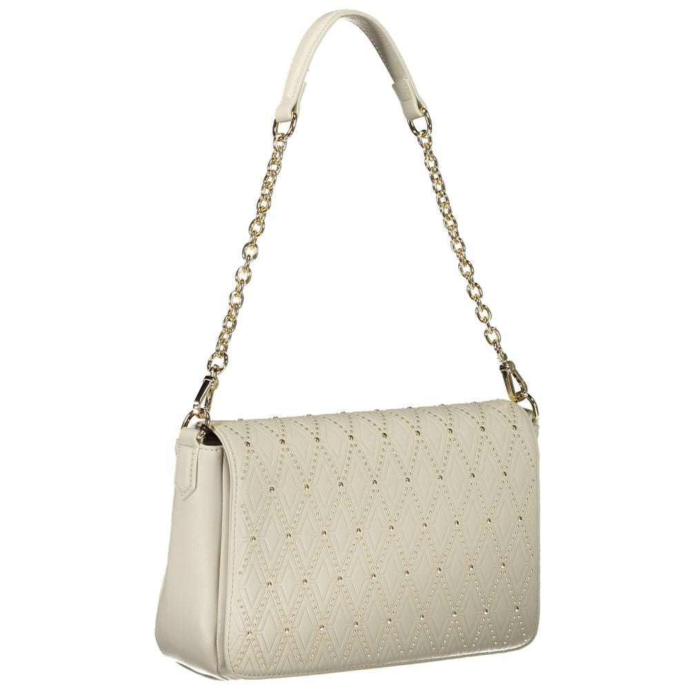 Convertible Handbag by Mario Valentino for women in polyethylene faux leather white features a refined silhouette, showcasing a secure snap & zipper and refined internal-pockets with versatile shoulder-strap, adjustable-strap & handle for a refined finish.