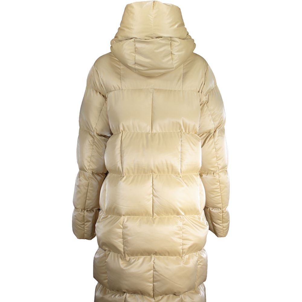Overcoat by K-WAY for women in cotton polyester beige showcases a architectural silhouette, artfully detailed with a distinctive and functional for a architectural finish.