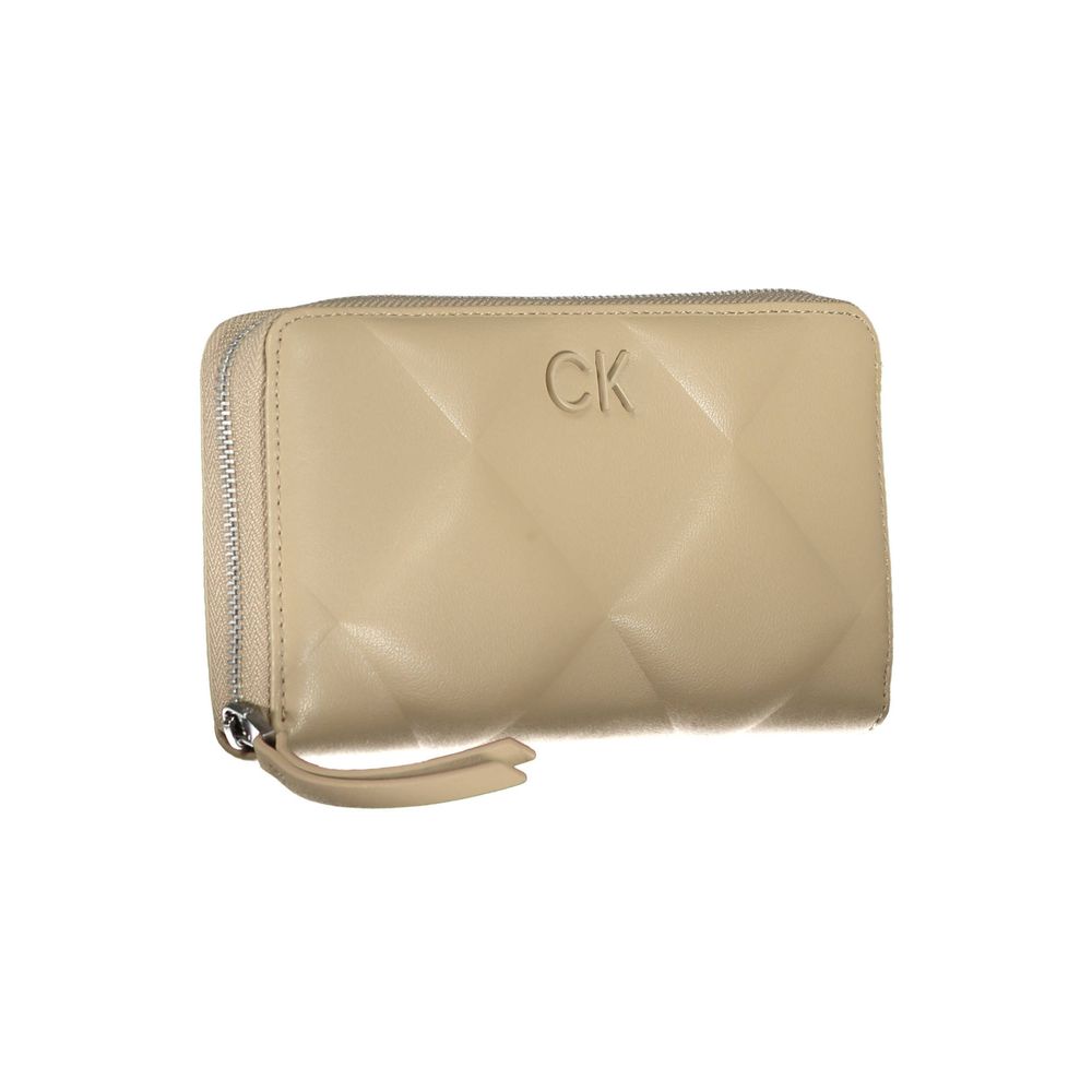 Cardholder Wallet by Calvin Klein for women in polyester & polyethylene beige showcases a discerning silhouette, artfully capturing the essence of Polyester & Polyethylene Cardholder Wallet with its functional card-organization rfid-protection coin-purse.