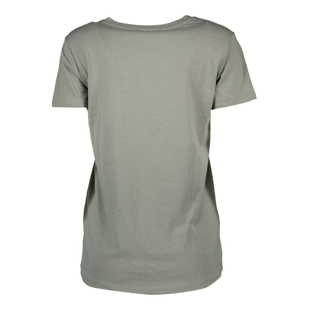 T-Shirt by Silvian Heach for women in viscose cotton green features a plush silhouette, showcasing a sophisticated and for a truly plush finish.