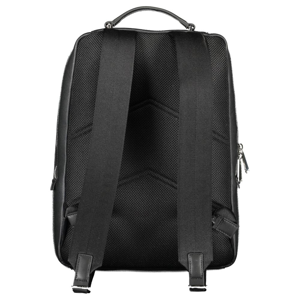 Backpack by Calvin Klein for men in polyester & polyethylene black & signature features a architectural Polyester & Polyethylene Backpack design with a secure , ample external-pockets & laptop-compartment, and versatile backpack-strap for a architectural finish.