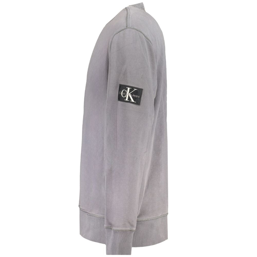 Sweatshirt by Calvin Klein for men in cotton brown, gray & signature features a unrivaled silhouette with a refined and unrivaled detailing for a sophisticated look.