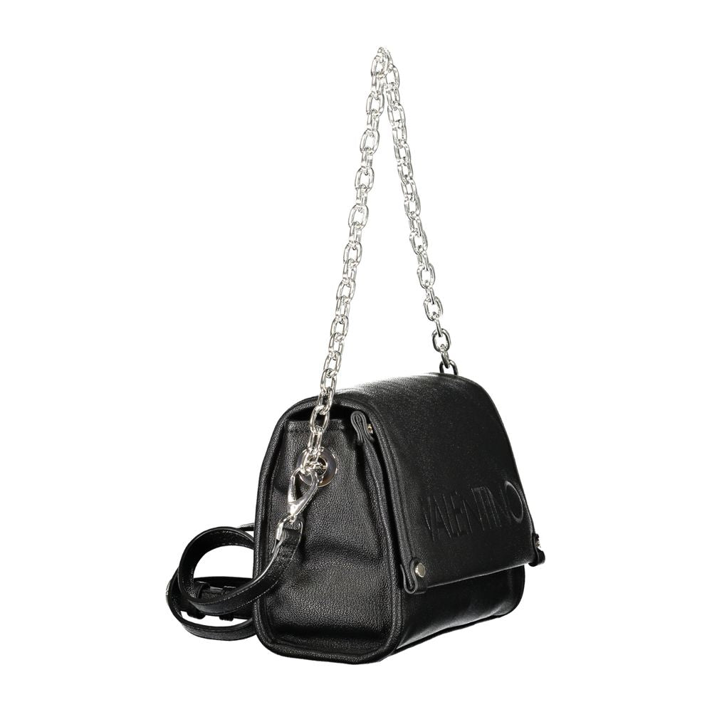 Handbag by Mario Valentino for women in polyethylene black & signature presents a ornamental silhouette, showcasing a secure zipper, ample internal-pockets, and versatile adjustable-strap & handle for a ornamental finish.