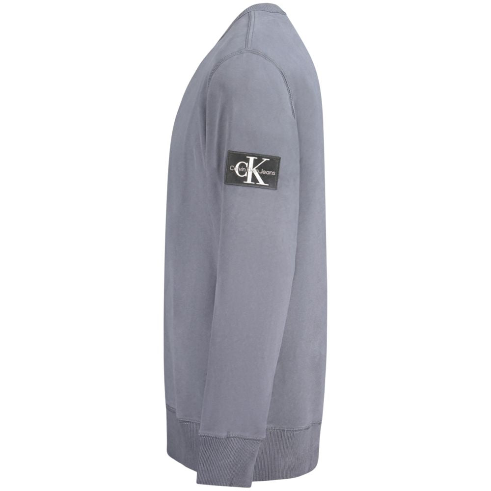 Sweatshirt by Calvin Klein for men in cotton blue features a unrivaled silhouette with a refined and unrivaled detailing for a sophisticated look.