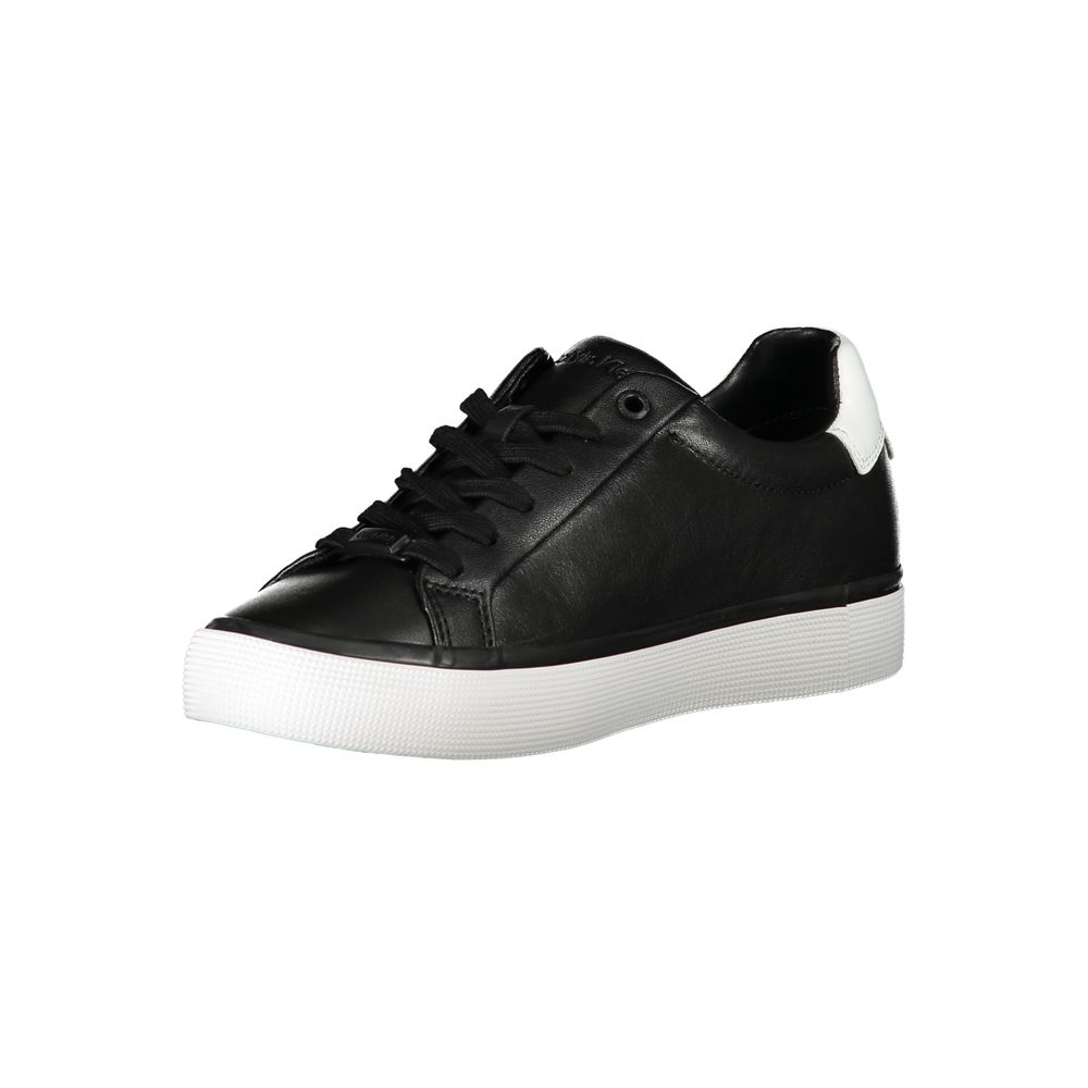 Sneakers by Calvin Klein for women in polyester polyethylene leather black features an opulent silhouette from the Women's Fashion Polyester Polyethylene Leather Sneakers collection, showcasing a signature fashion style with an opulent finish.
