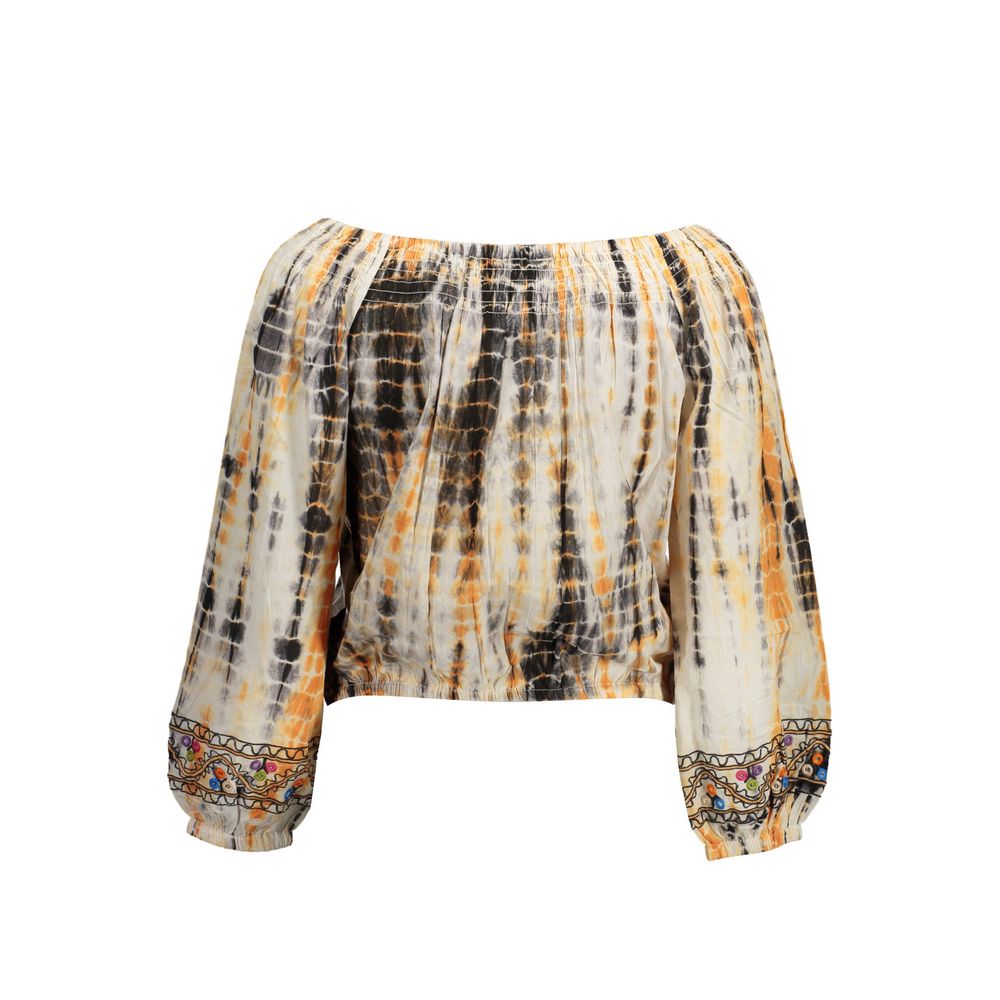T-Shirt by Desigual for women in cotton beige features a plush silhouette, showcasing a sophisticated and for a truly plush finish.
