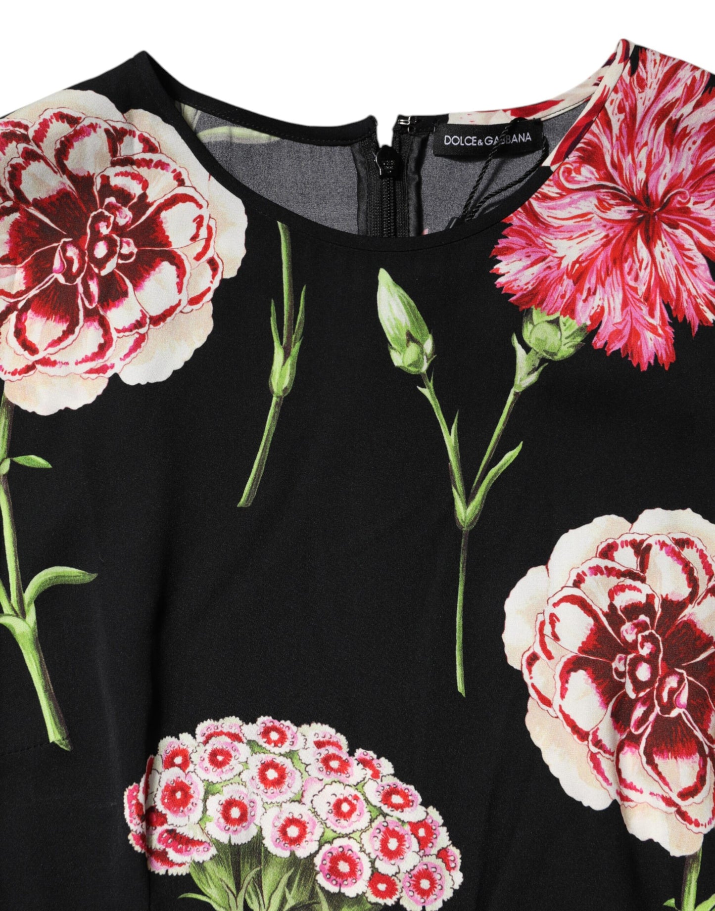 Dolce & Gabbana Black Floral Print Sleeveless Tank Top
