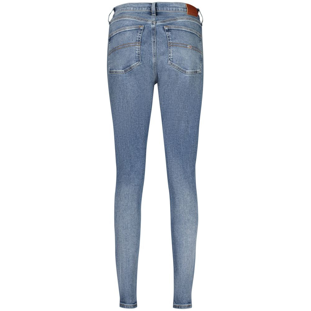 Jeans by Tommy Hilfiger for women in stretch denim cotton blue features an sartorial skinny and long with a high rise cut for a sartorial finish.
