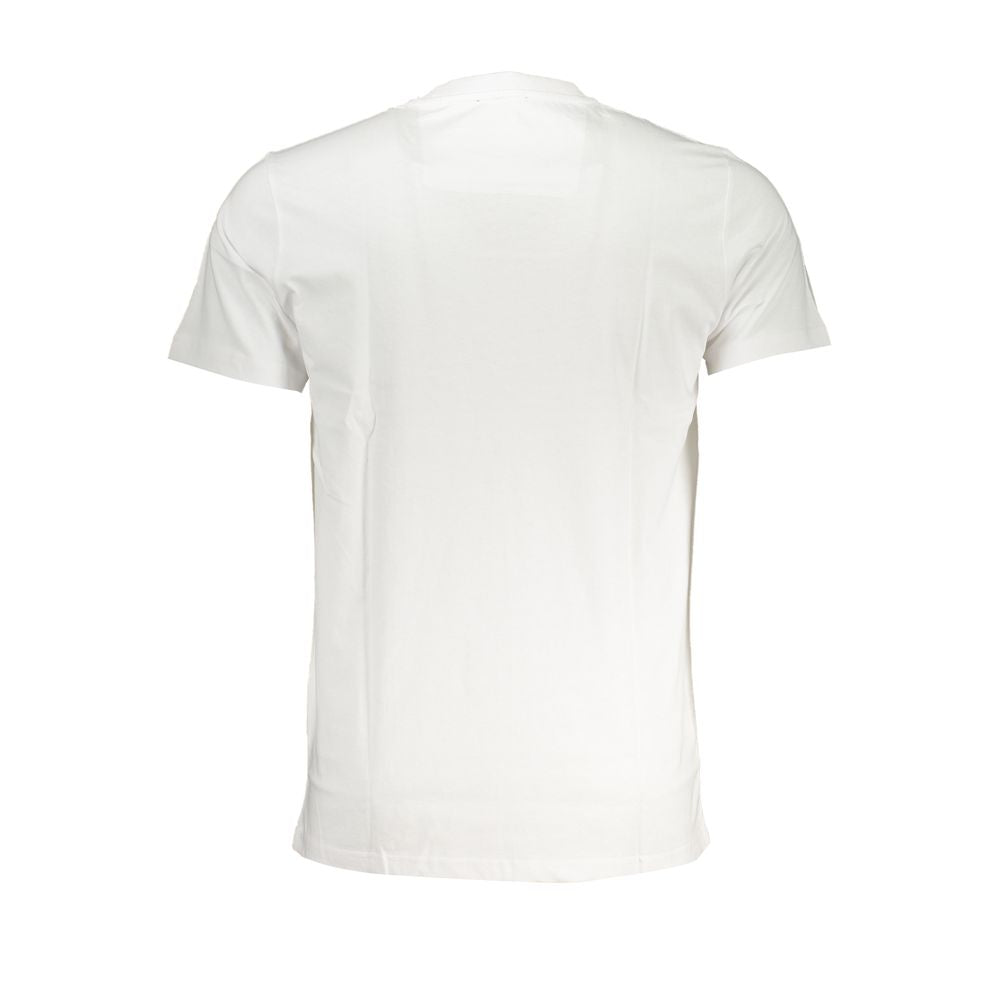 T-Shirt by Cavalli Class for men in cotton white & print features an on trend silhouette, perfectly showcasing a on trend and crew neckline for an elevated aesthetic.