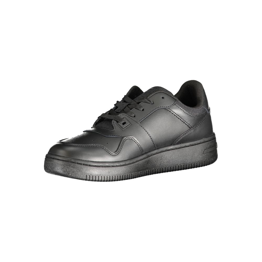 Sneakers by Tommy Hilfiger for women in polyester black features an sumptuous design from the Women's Fashion Polyester Sneakers collection, highlighting a sumptuous fashion style for a premium, high-fashion look.