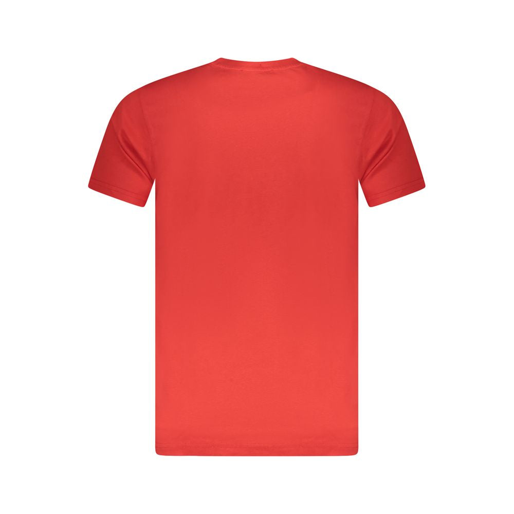 T-Shirt by Cavalli Class for men in cotton red & print showcases a dramatic silhouette, elegantly detailed with a dramatic and for a truly dramatic finish.