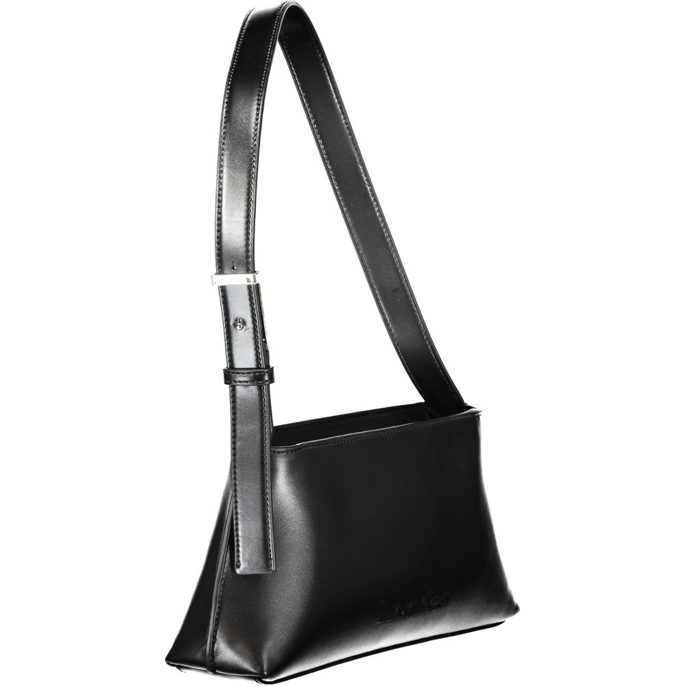 Calvin Klein Polyester Polyethylene Faux Leather Handbag - Black