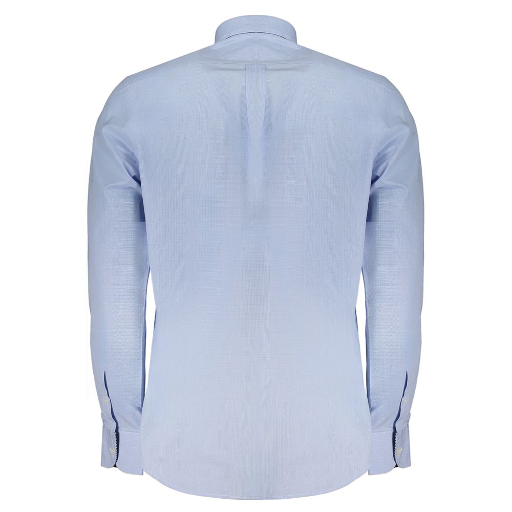 Shirt by Harmont & Blaine for men in organic cotton light-blue, checked & signature, featuring a nuanced and nuanced for a sophisticated finish.