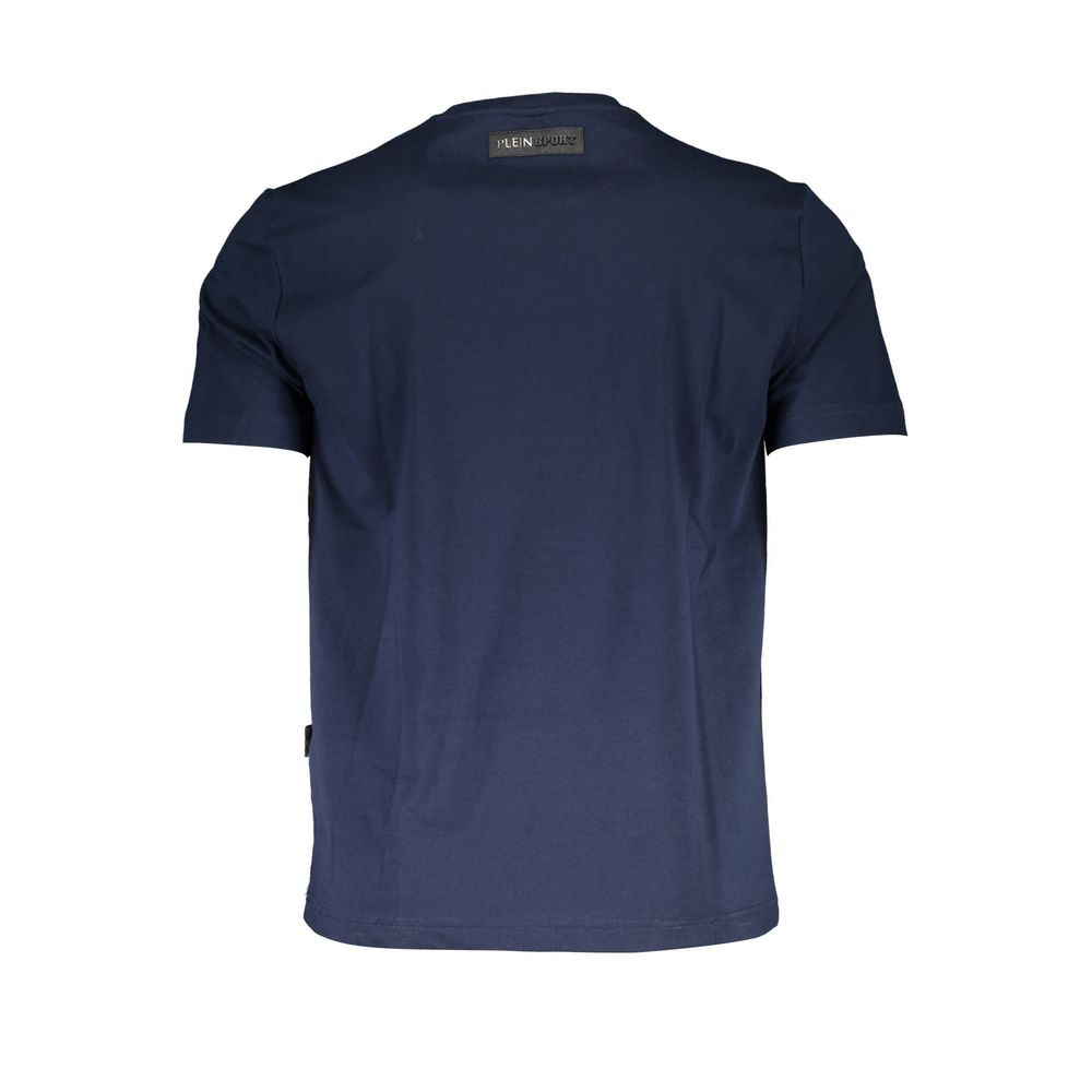 T-Shirt by Plein Sport for men in cotton blue & print features a plush silhouette, showcasing a sophisticated and for a truly plush finish.