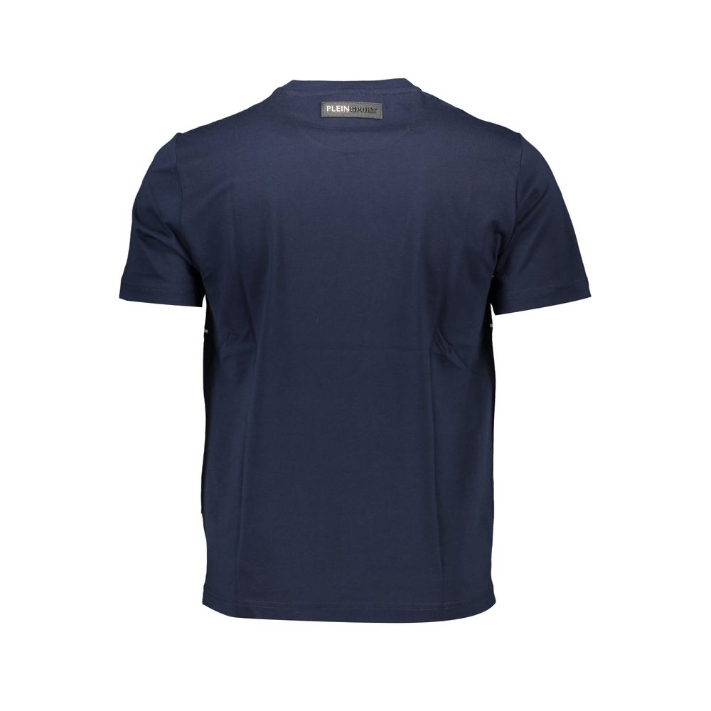 T-Shirt by Plein Sport for men in cotton blue & print showcases a unassuming silhouette, artfully detailed with a refined and unassuming for a sophisticated, contemporary look.