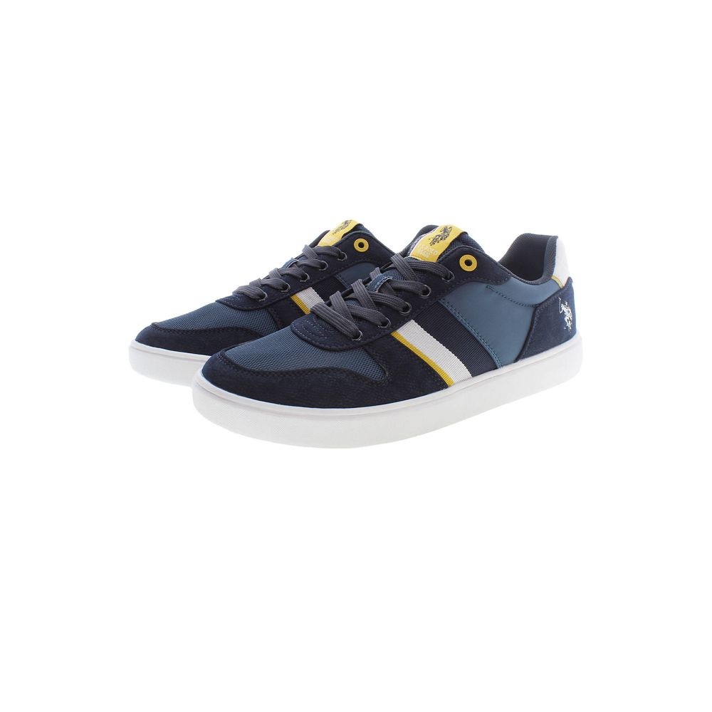 Athletic Sneakers by U.S. POLO ASSN. for men in polyester & polyethylene blue features an stately silhouette, showcasing the signature athletic style of the Men's Athletic Polyester & Polyethylene Sneakers collection with a truly stately finish.