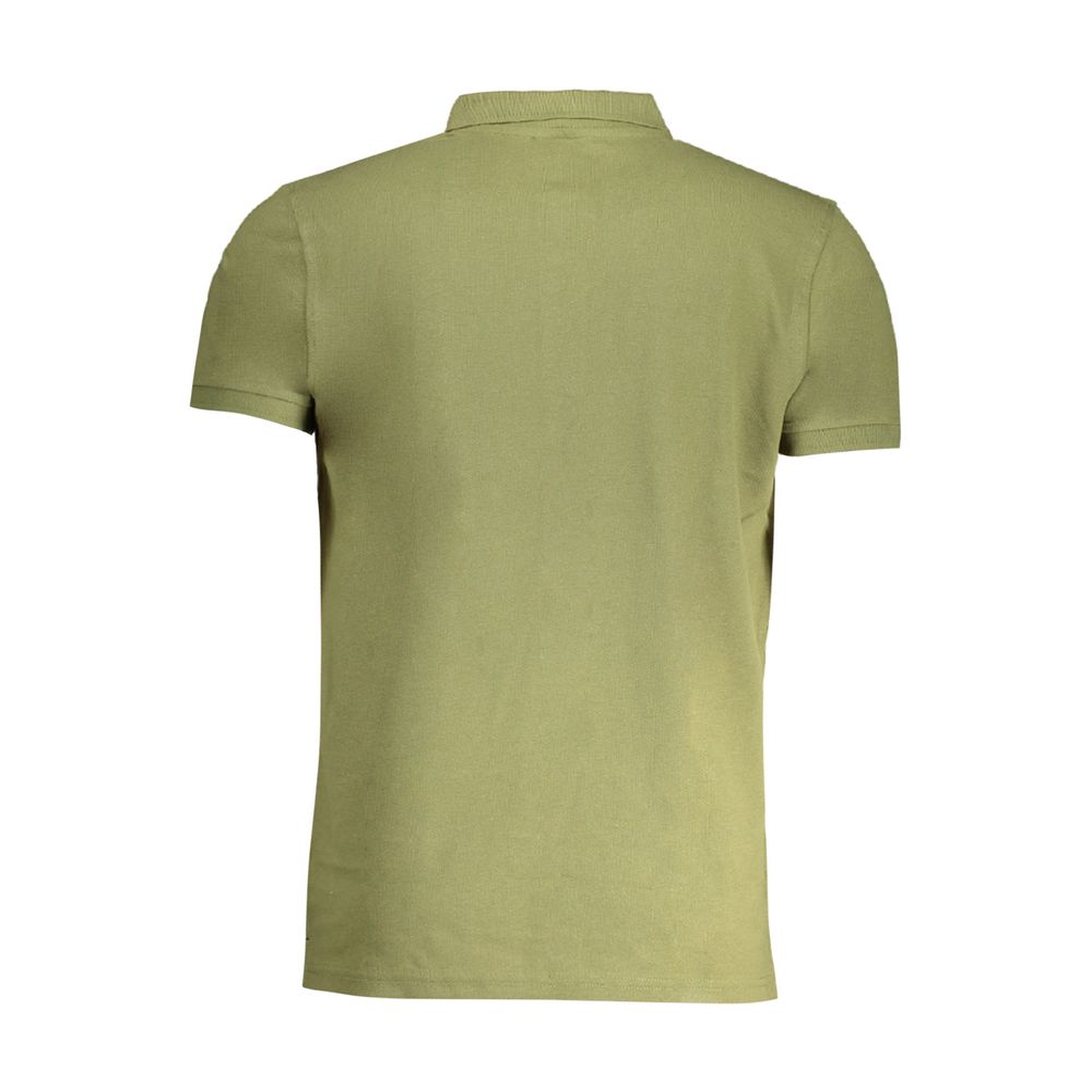Polo Shirt by Cavalli Class for men in cotton green & print presents a sleek silhouette, featuring a refined and for a sleek finish.