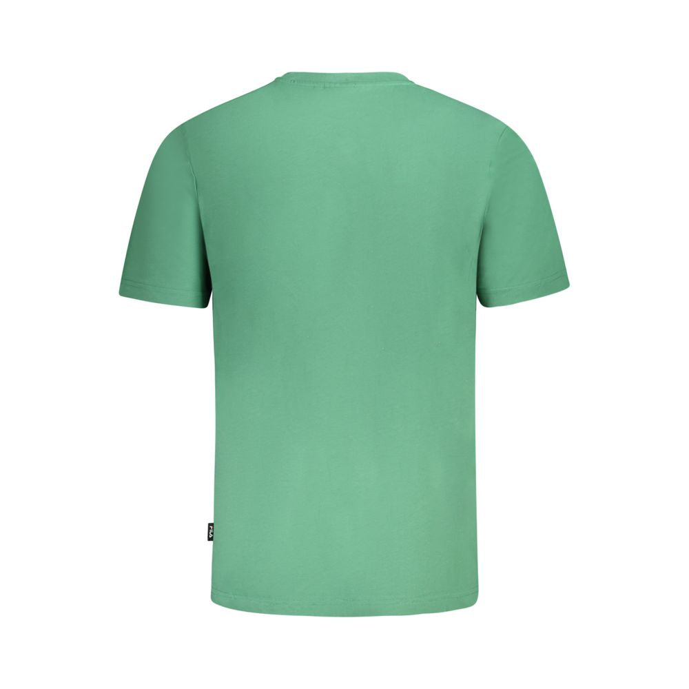 T-Shirt by Fila for men in cotton green & print features an edgy silhouette, meticulously detailed with a sophisticated and for a truly edgy finish.