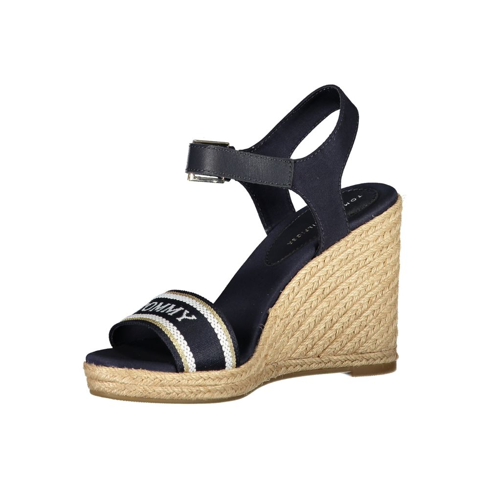 Wedge Sandals by Tommy Hilfiger for women in polyester polyurethane leather blue features an statuesque Women's Polyester Polyurethane Leather Wedge Sandals silhouette with a refined wedge and elegant .