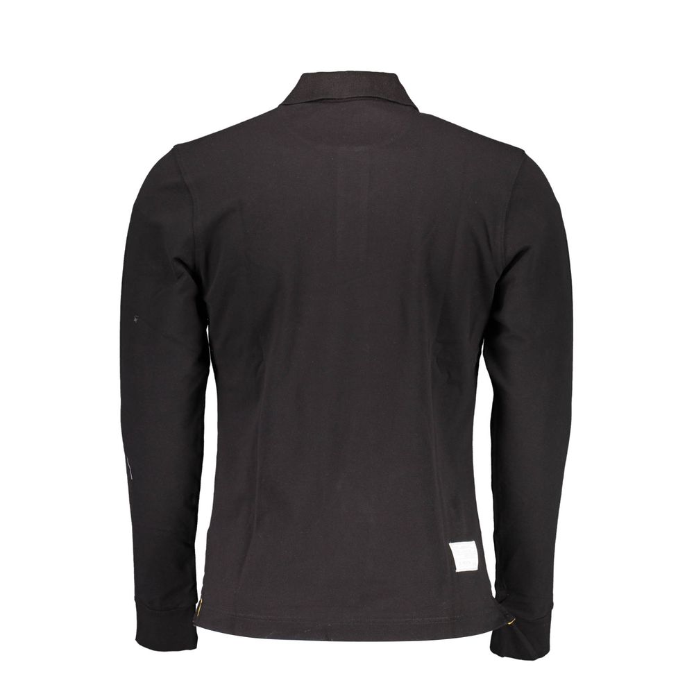 La Martina Men's Regular-Fit Long-Sleeve Stretch Cotton Polo Shirt - Black
