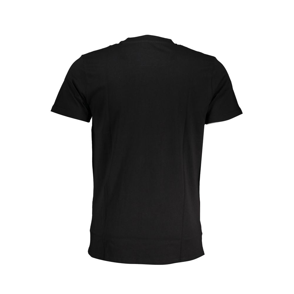 T-Shirt by Cavalli Class for men in cotton black & print showcases a unassuming silhouette, artfully detailed with a refined crew neckline and unassuming for a sophisticated, contemporary look.