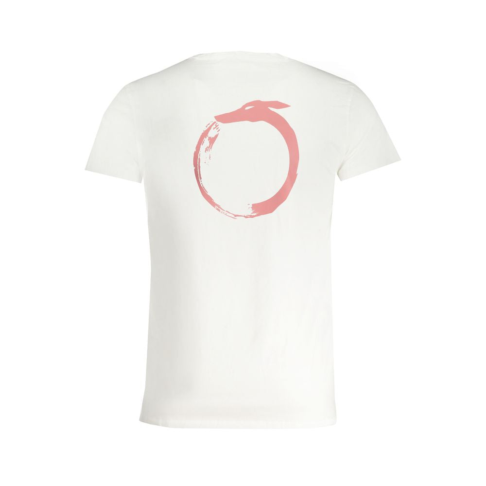 T-Shirt by Trussardi for men in cotton white & print features an edgy silhouette, meticulously detailed with a sophisticated and for a truly edgy finish.