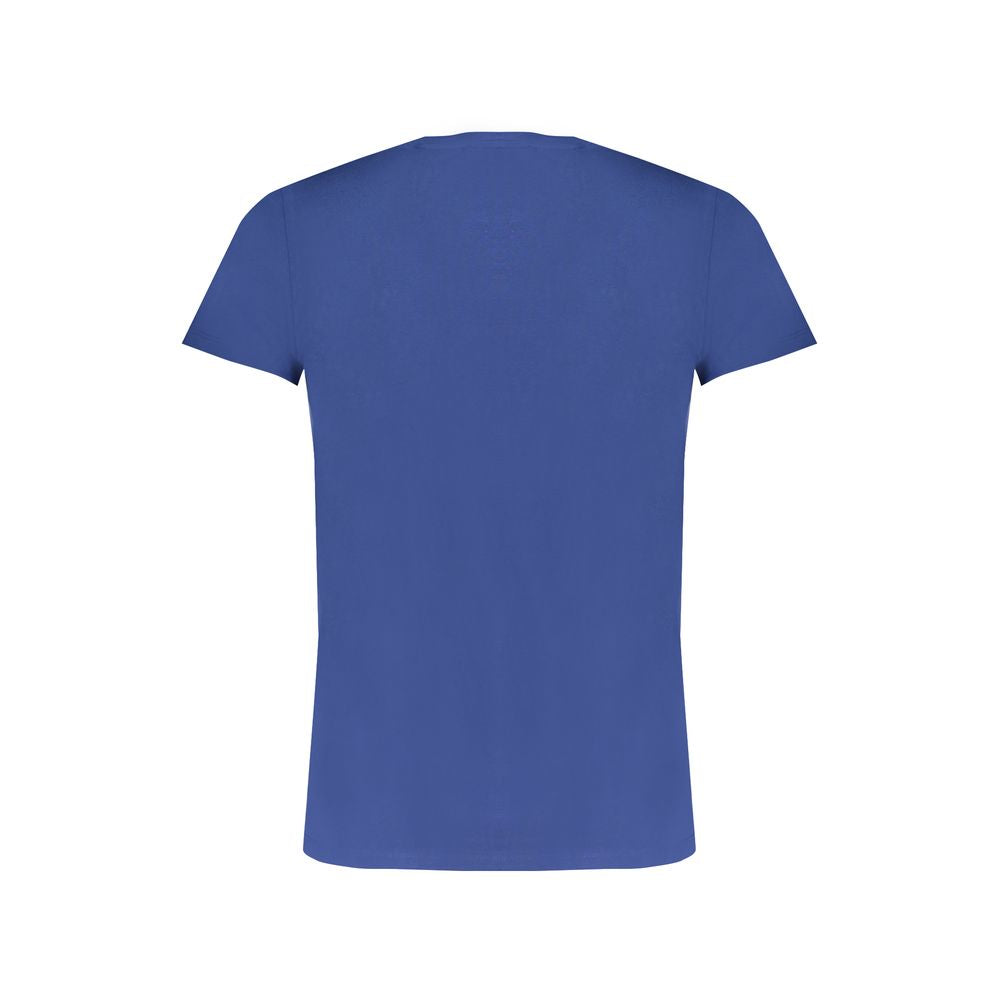 T-Shirt by Trussardi for men in cotton blue & print showcases a dramatic silhouette, elegantly detailed with a dramatic crew neckline and for a truly dramatic finish.