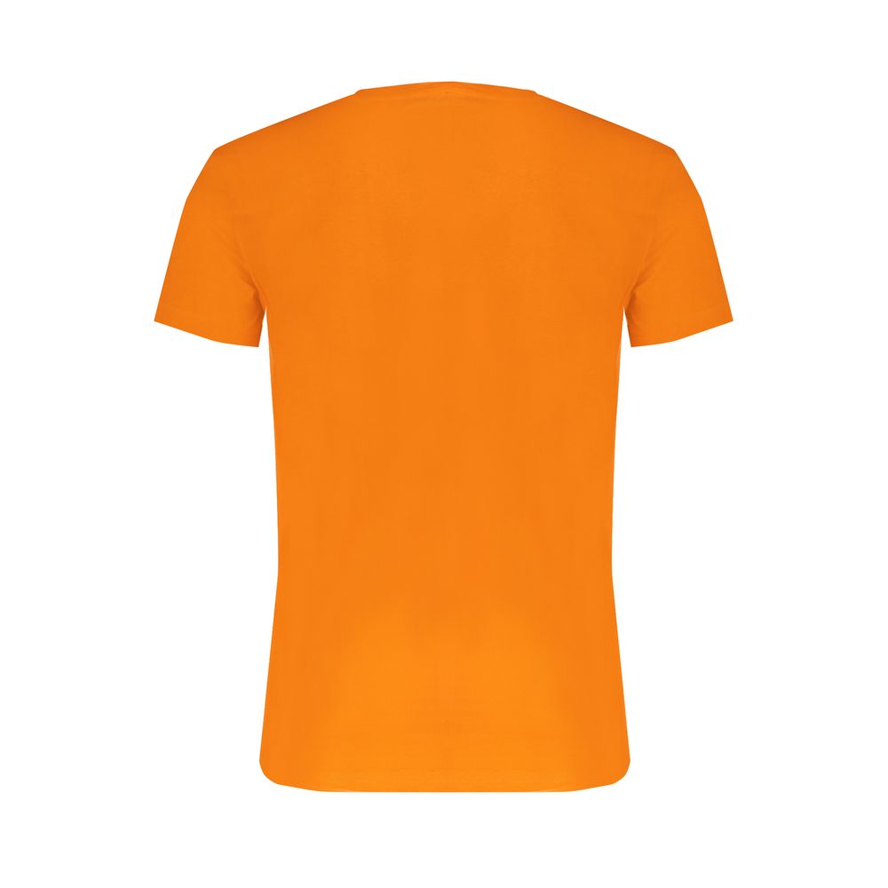 T-Shirt by Trussardi for men in cotton orange & print showcases a fashionable silhouette, elegantly detailed with a fashionable and crew neckline for a sophisticated, high-fashion look.
