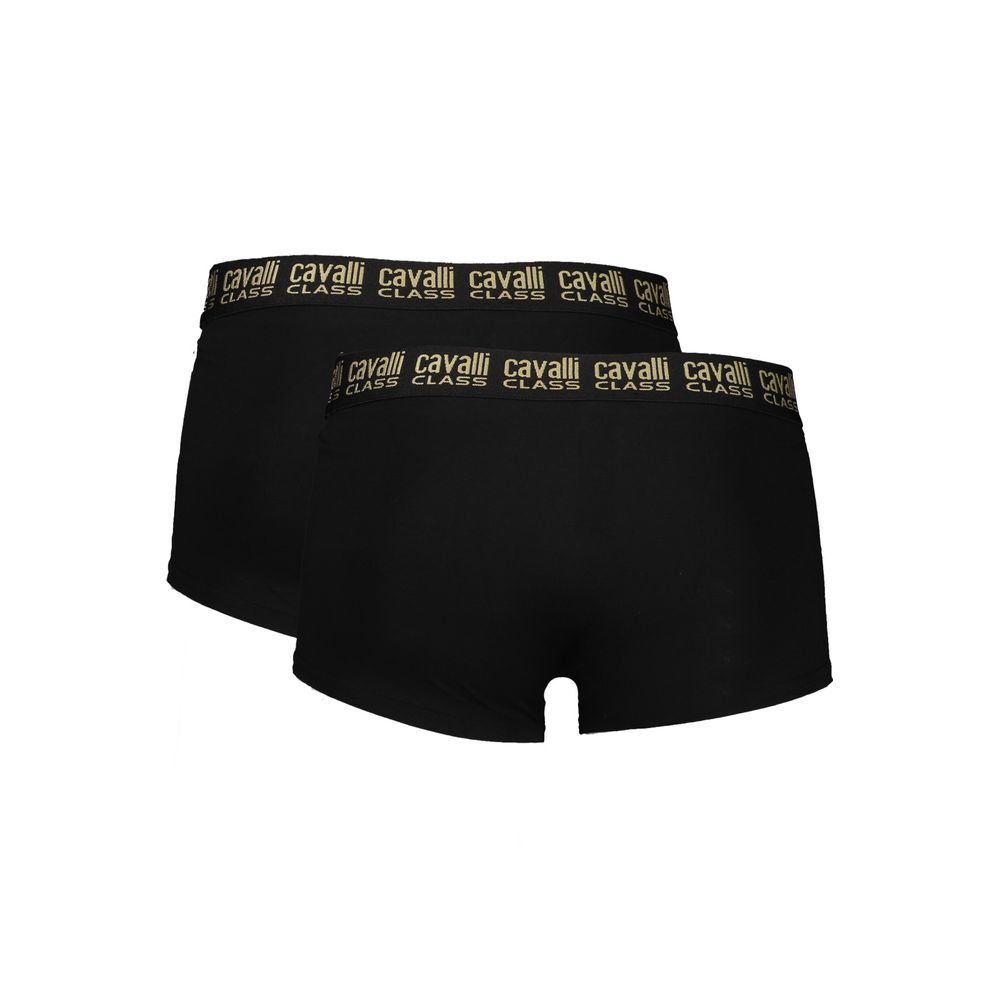 Underwear Boxer Briefs from Cavalli Class for men in stretch cotton black features an ergonomic design from the Men's Stretch Cotton Underwear Boxer Briefs collection, highlighting a premium fit and tailored cut.